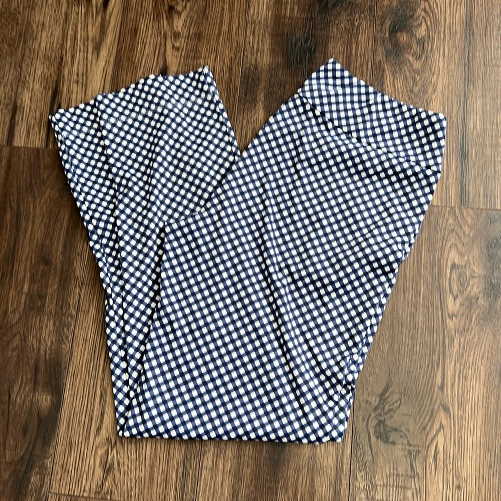 J.McLaughlin Blue & White Plaid Pull On Pants